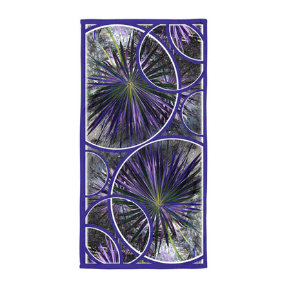 Wild Palm geometric pattern on a Color in Motion beach towel 30x60 — flat lay front view